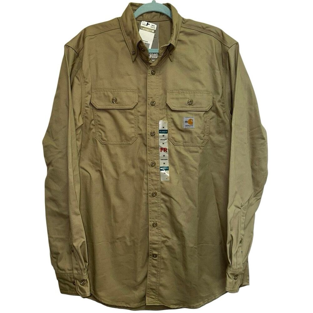NWT Carhartt FR Flame Resistant Work Shirt M Regular CAT 2 NFPA‎ 2112 FRS160
